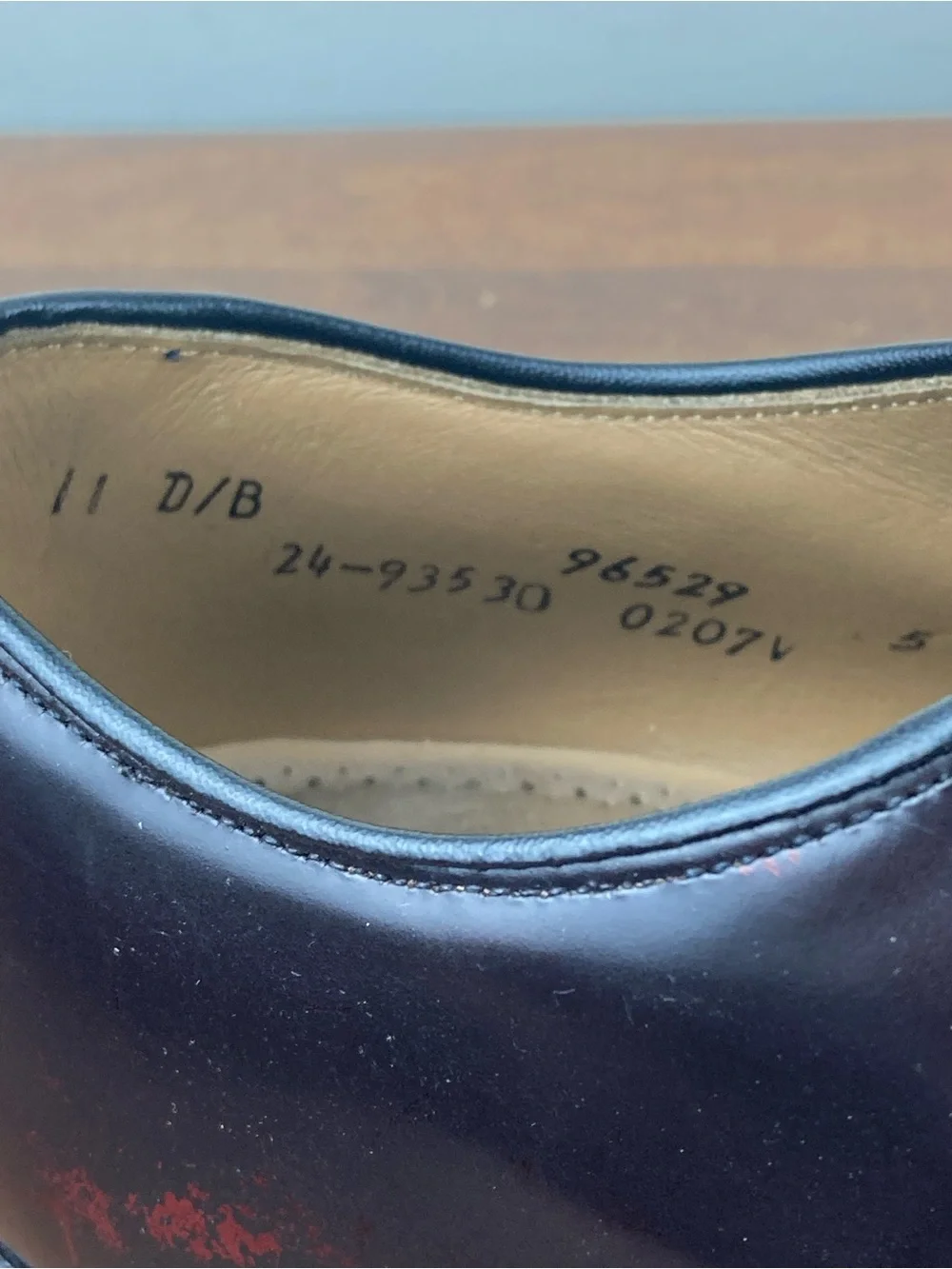 Johnson & Murphy Oxford Black Cherry Leather Dress Shoes Men's Size 11D.